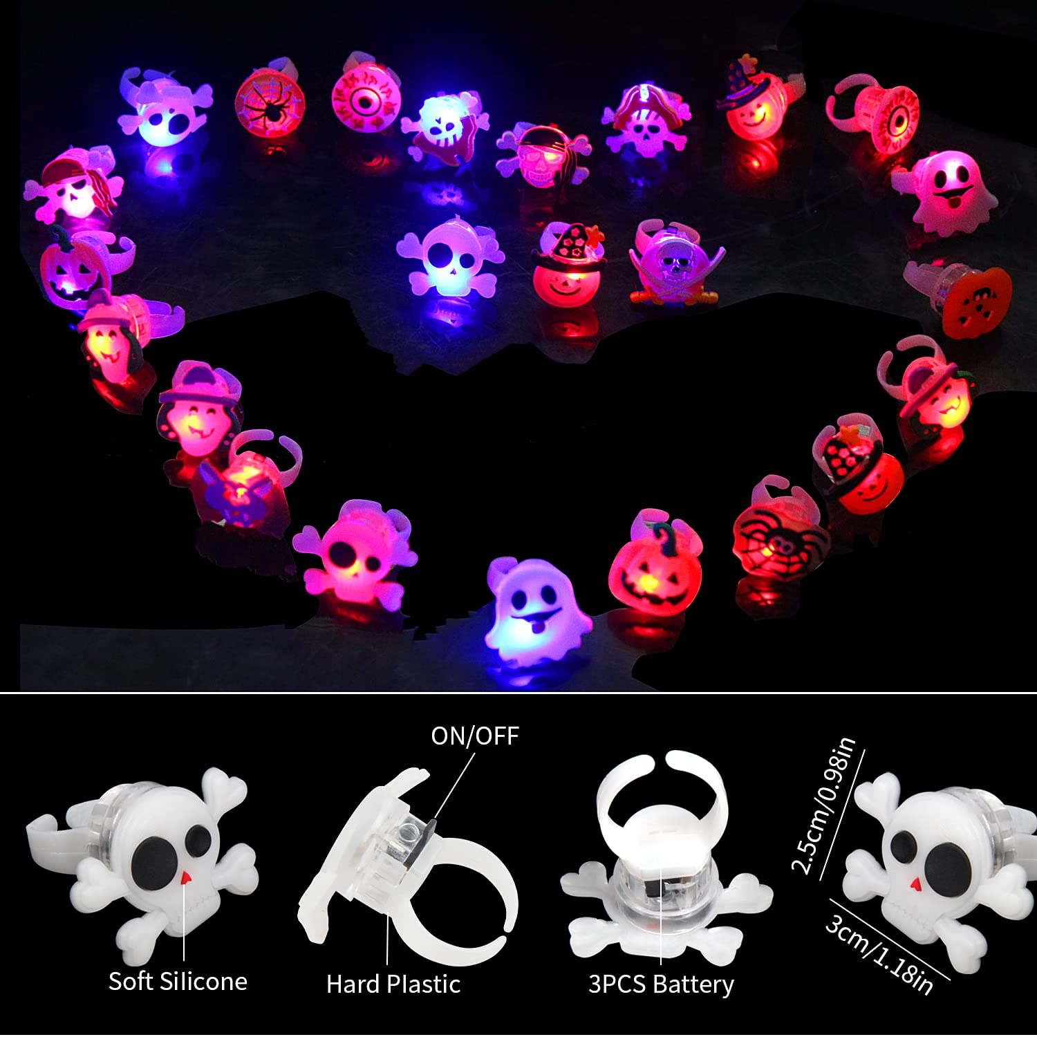 Halloween Light Up Rings for K - đánh giá và giá Led Ring Light 18