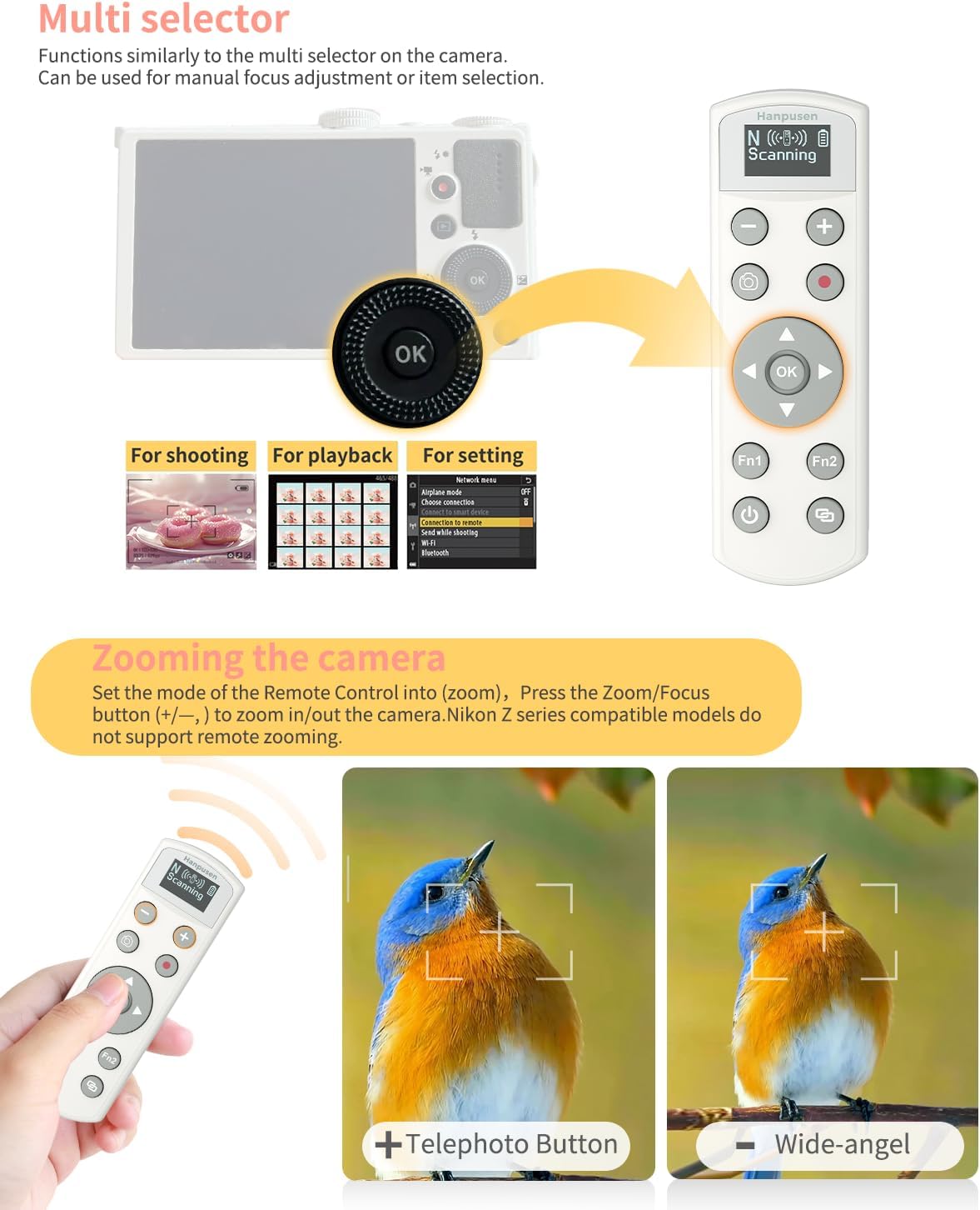 White ML-L7 USB-C Wireless Rem - đánh giá và giá Nikon Camera Z6 Iii