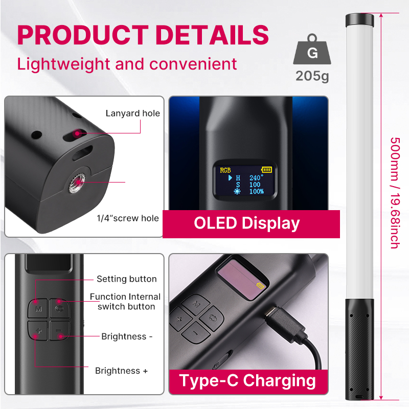 Ulanzi VL119 Cầm Tay RGB Nhiều - đánh giá và giá Photography Lighting Wand