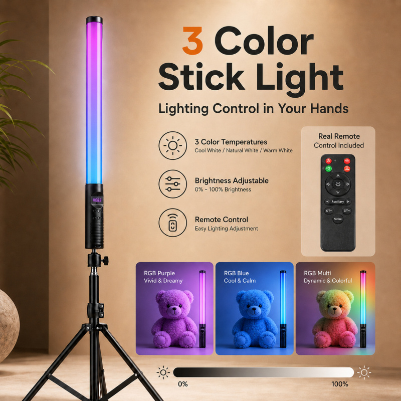 RGB Handheld Video Light Wand, - đánh giá và giá Photography Lighting For Indoor