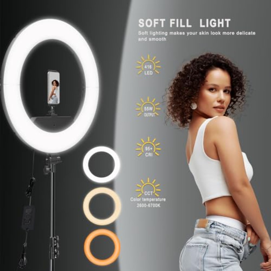 Ring Light 18 INCH Kit, 55W670 - đánh giá và giá Led Ring Light 18