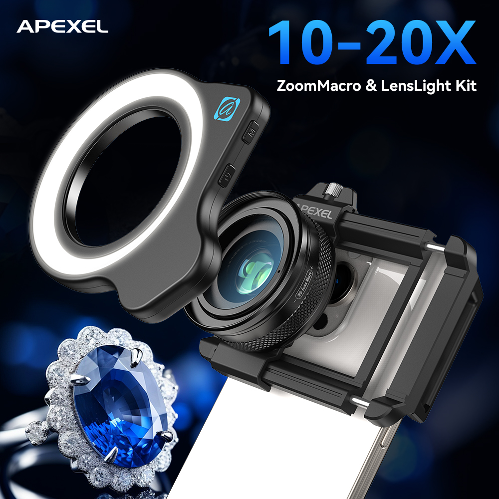 APEXEL 10-20X Adjustable Zoom  - đánh giá và giá Photography Lighting For Jewelry