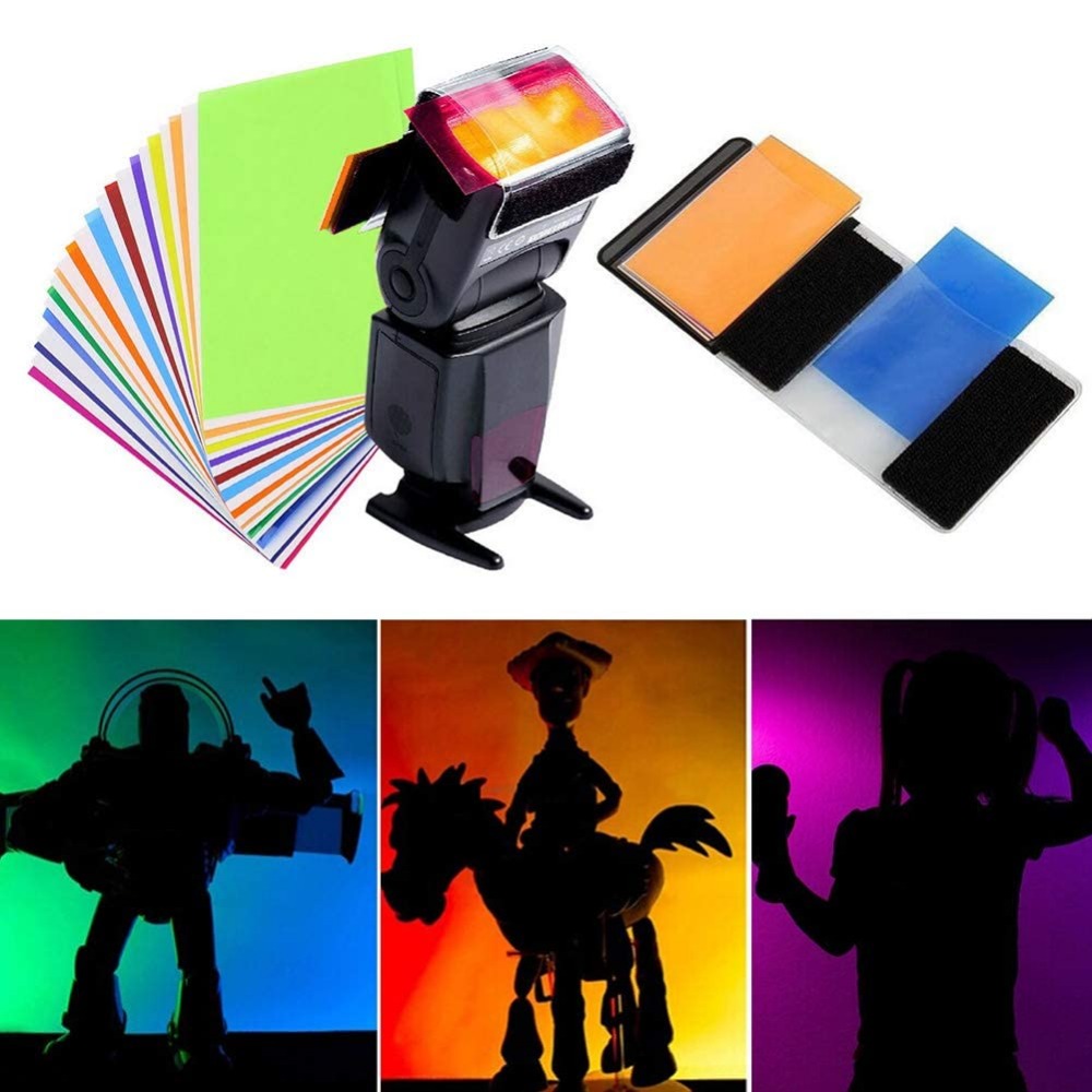 12 Colors Camera Flash Gels Li - đánh giá và giá Photography Lighting Gel