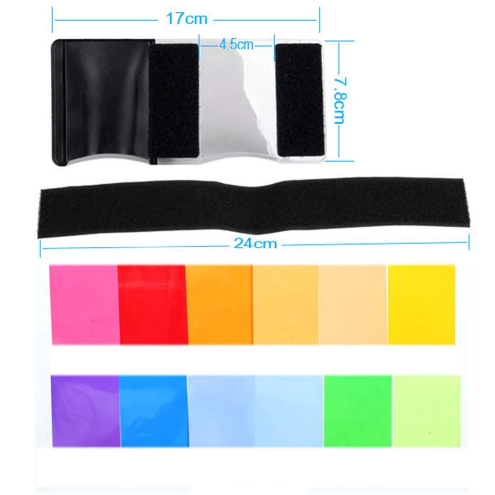 12 Colors Camera Flash Gels Li - đánh giá và giá Photography Lighting Gel