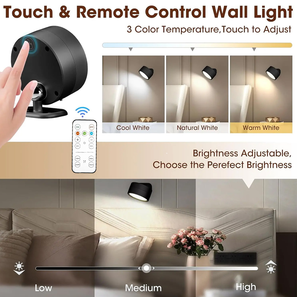 Magnetic LED Wall Light Night  - đánh giá và giá Photography Lighting Wall