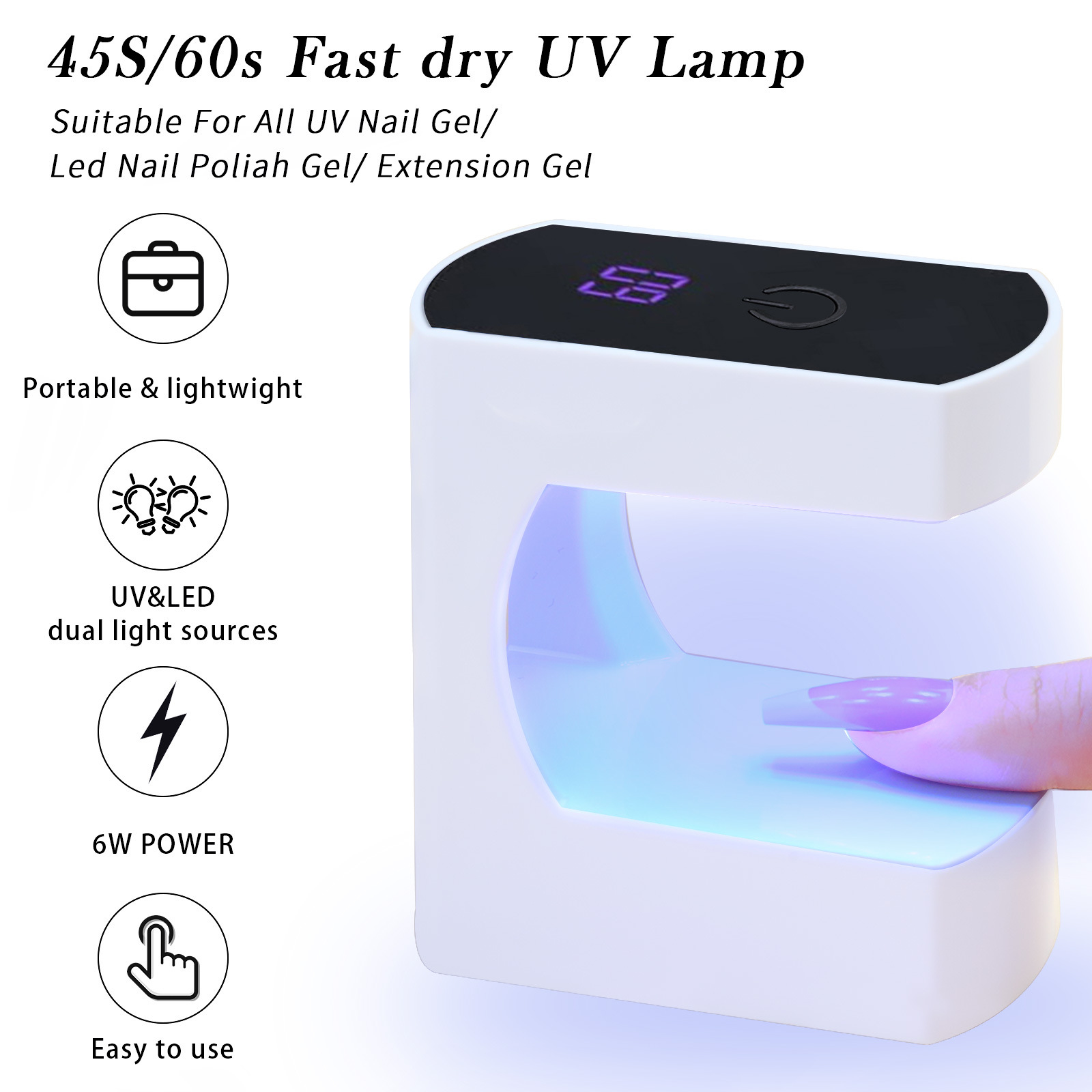 Mini USB Nail Lamp LED&UV Mani - đánh giá và giá Photography Lighting Gel