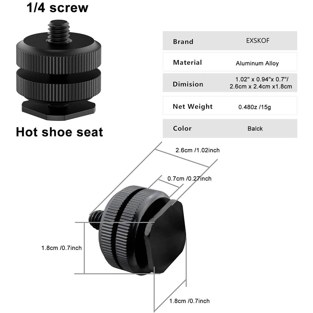 Aluminum Alloy Hot Shoe to 1/4 - đánh giá và giá Photography Lighting Set Up